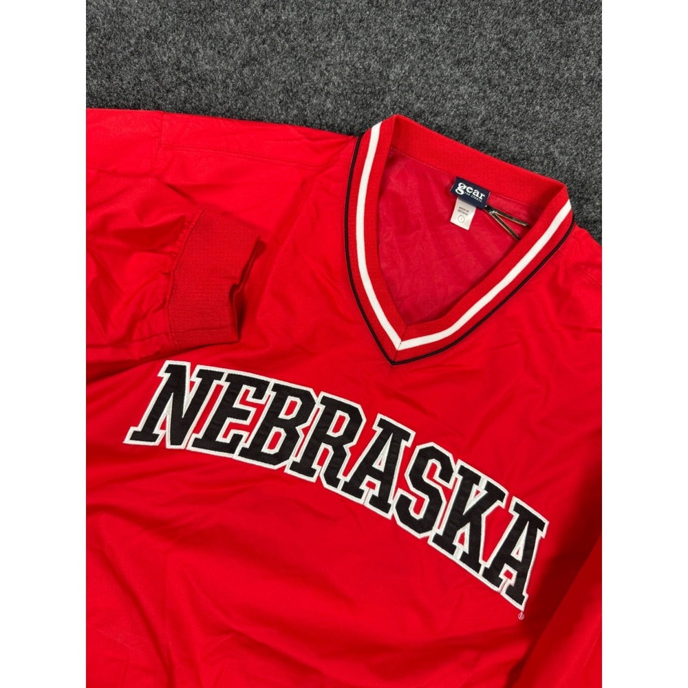 Nebraska Cornhuskers Gear For Sports Pullover Windbreaker Jacket Men's Large Red